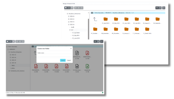 Document management dashboard